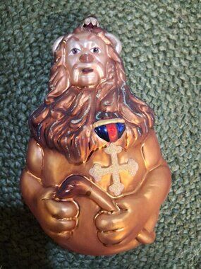 Wizard Of Oz Christopher Radko Courageous Lion Glass Ornament With Box